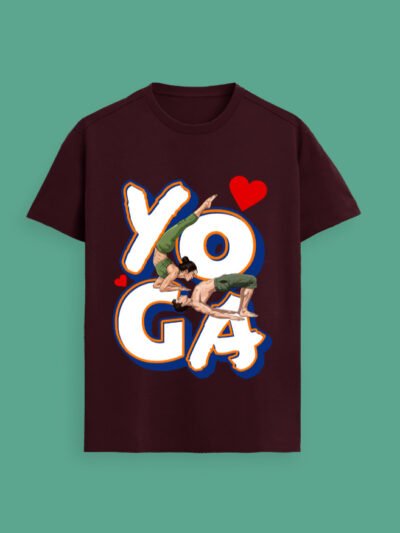 Maroon Yoga Lover Tshirt
