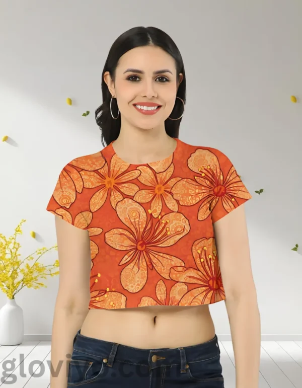 Gulmohar Women AOP Crop Top