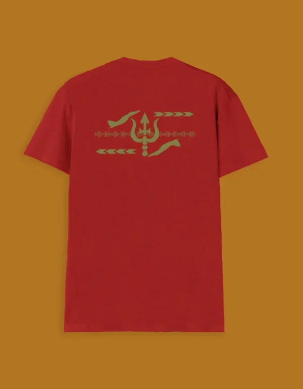 IAF Trishool vneck Rear Red