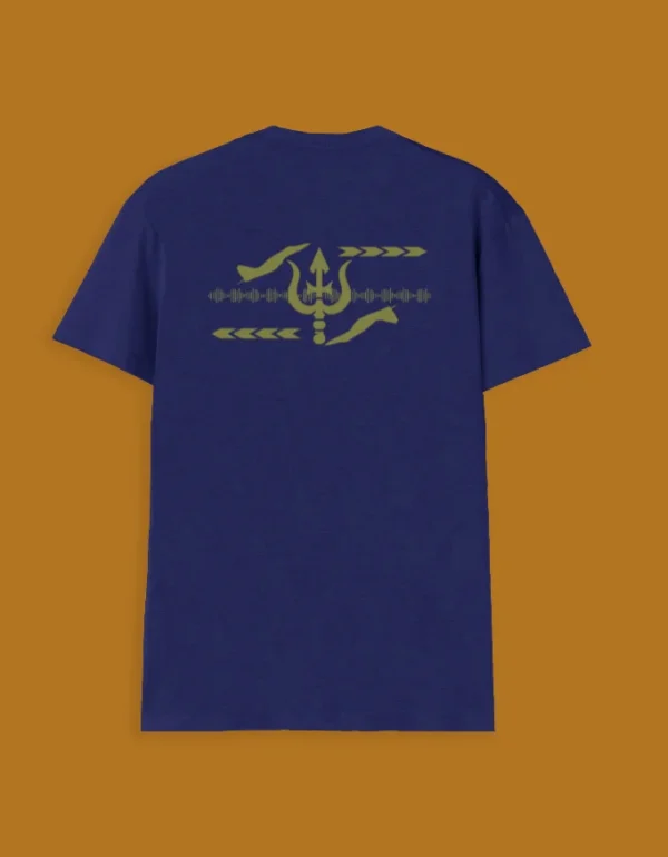 IAF Trishool vneck Rear Royal Blue