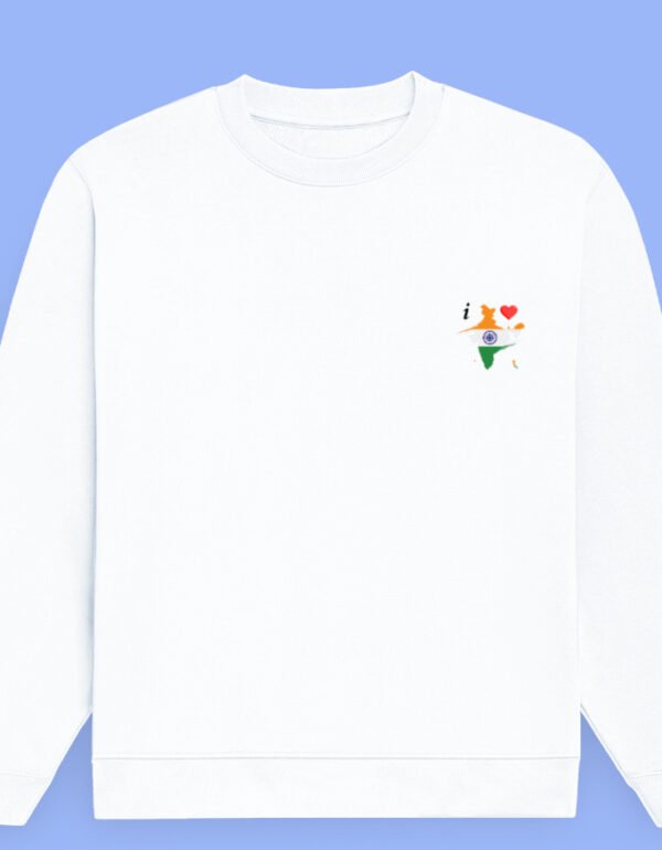 I love India Map Sweatshirt front white