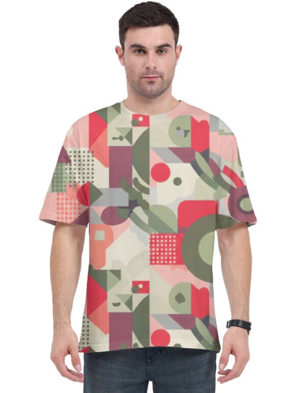 Mix Geophy Pink Unisex AOP Oversized Tee - Image 5