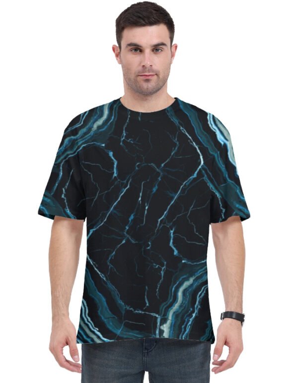Black Turquoise Onyx Unisex Oversized Tee - Image 6