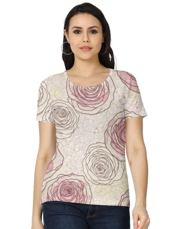 Rose Artifact Women AOP T-shirt - Image 2
