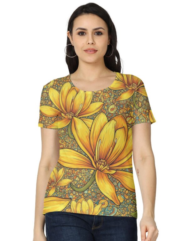 Lily Yellow Women's AOP T-shirt - Image 5