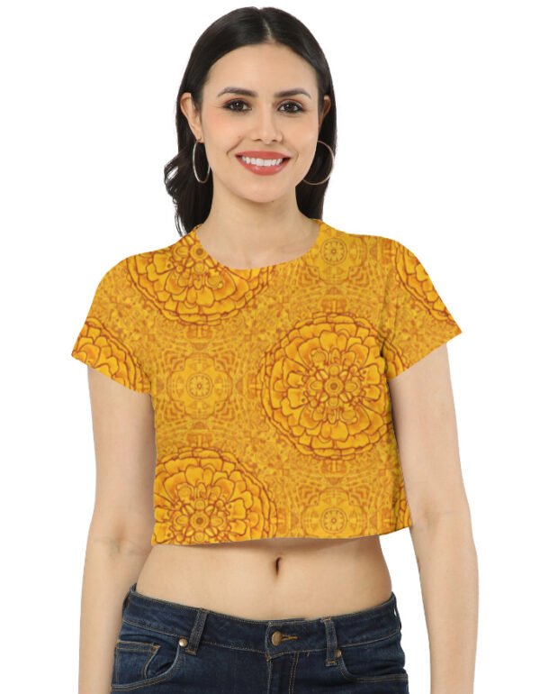 Marigold Women AOP Crop Top - Image 6