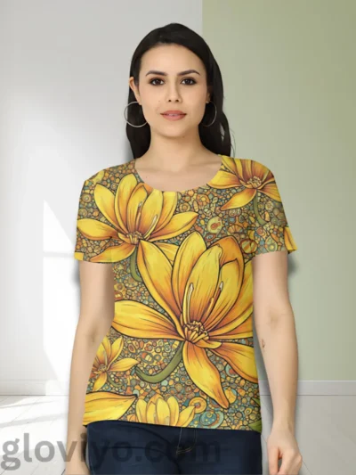 Lily Yellow Woman AOP T-shirt