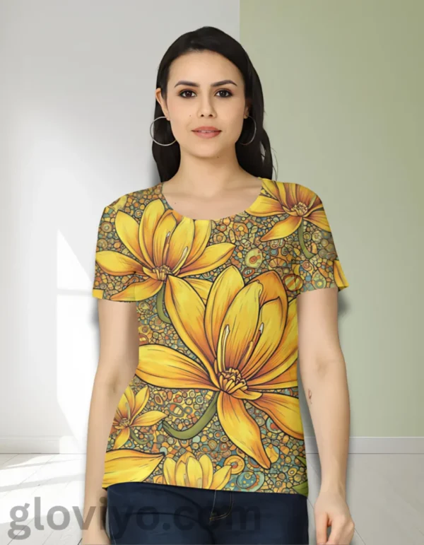 Lily Yellow Woman AOP T-shirt