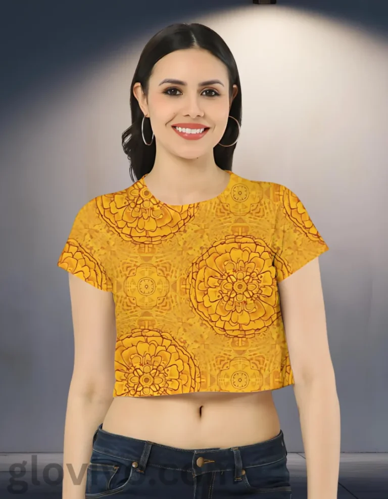 Marigold Women AOP Crop Top