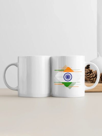 India plain digi white mug