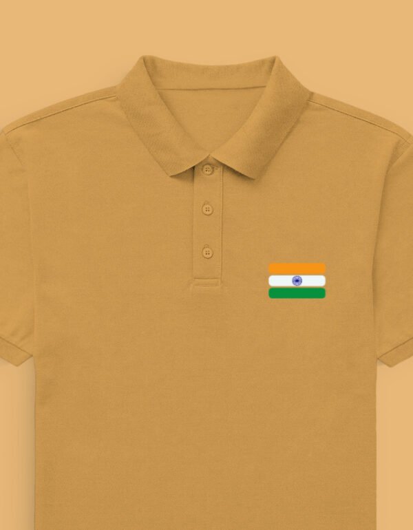 Plain India Flag Men's Polo T-shirt - Image 2