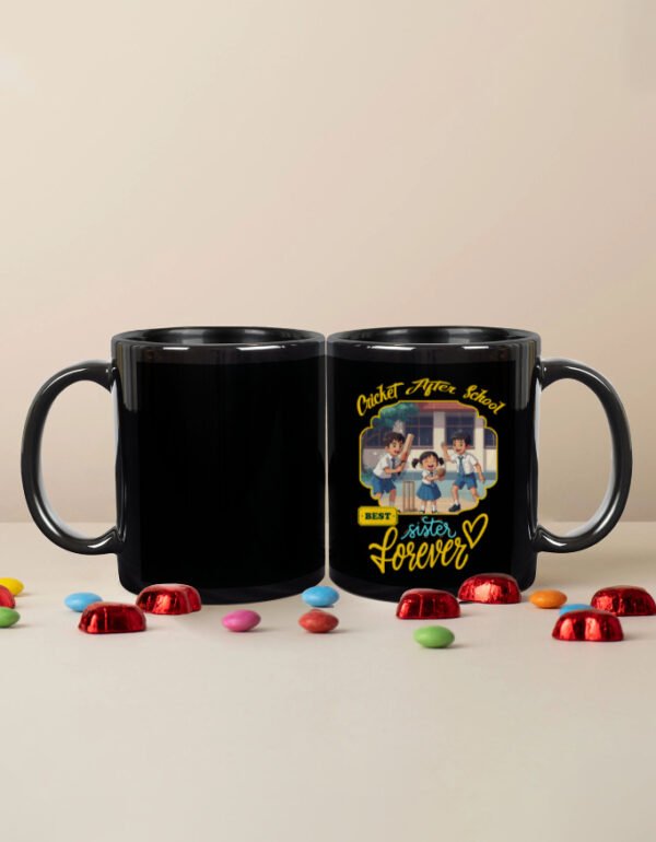best sister forever black coffee mug