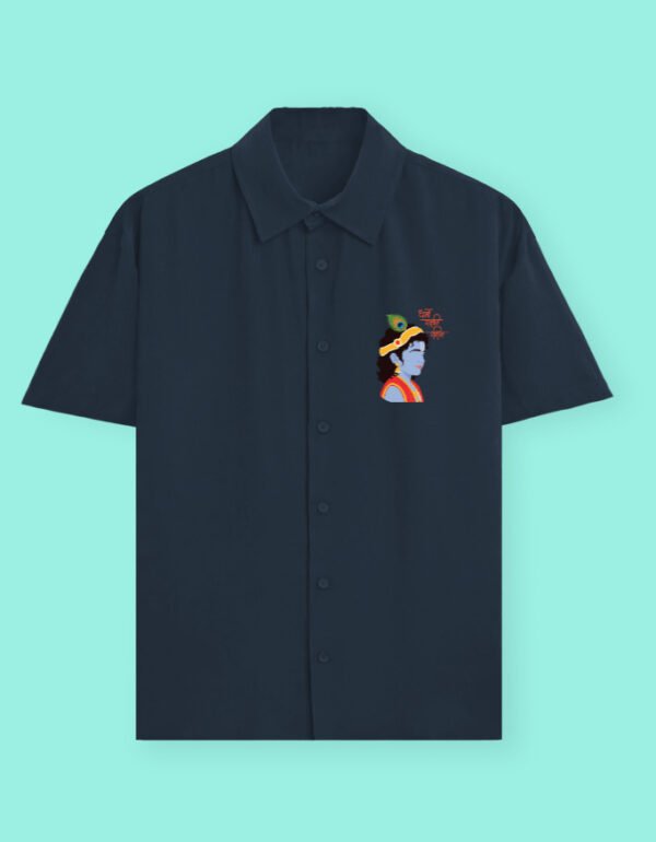 dharmo rakshati shirt navy blue