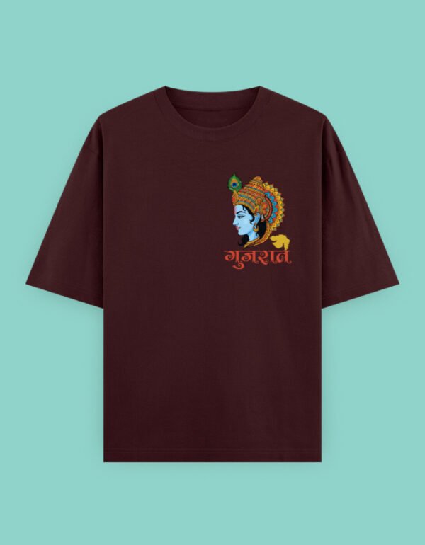 Navratri Theme Krishna Unisex Oversized Classic T-Shirt - Image 29