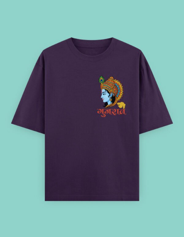 Navratri Theme Krishna Unisex Oversized Classic T-Shirt - Image 28