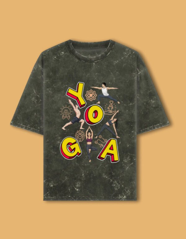Unisex Oversize Acid Wash Yoga T-Shirt - Image 9