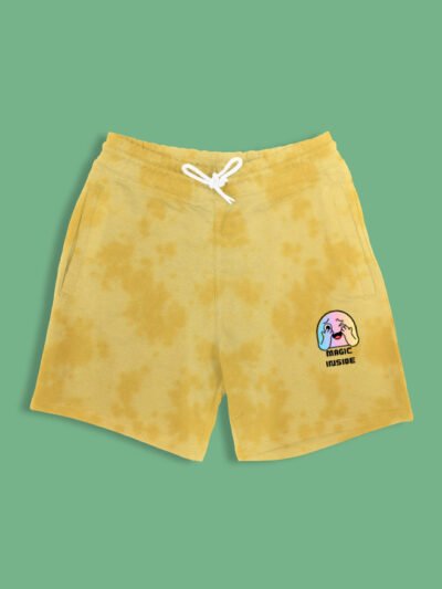 Magic Inside Unisex Tie Dye Shorts - Yellow, S