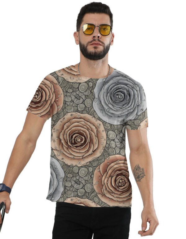 Rose Black Artefact Men AOP T-Shirt - Image 5