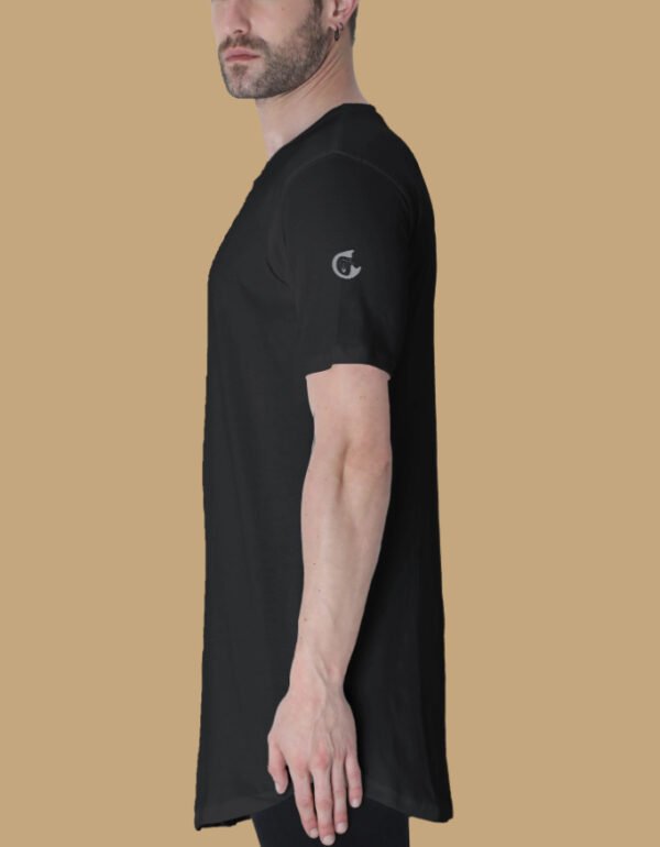 Garvi Gujarat Men's Longline Curved Tee - Image 4