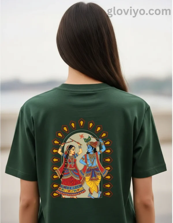 Radha Krishna Garba Bottle Green