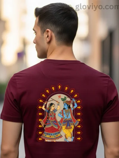Radha Krishna Garba Maroon