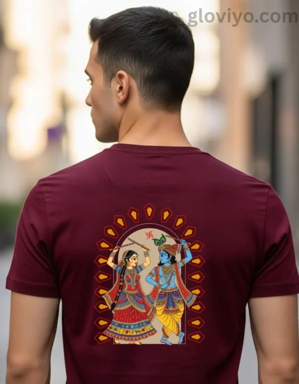 Radha Krishna Garba Maroon