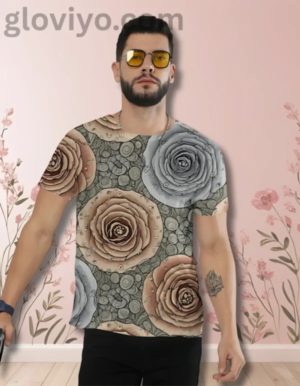 Rose Artefact Black aop tee