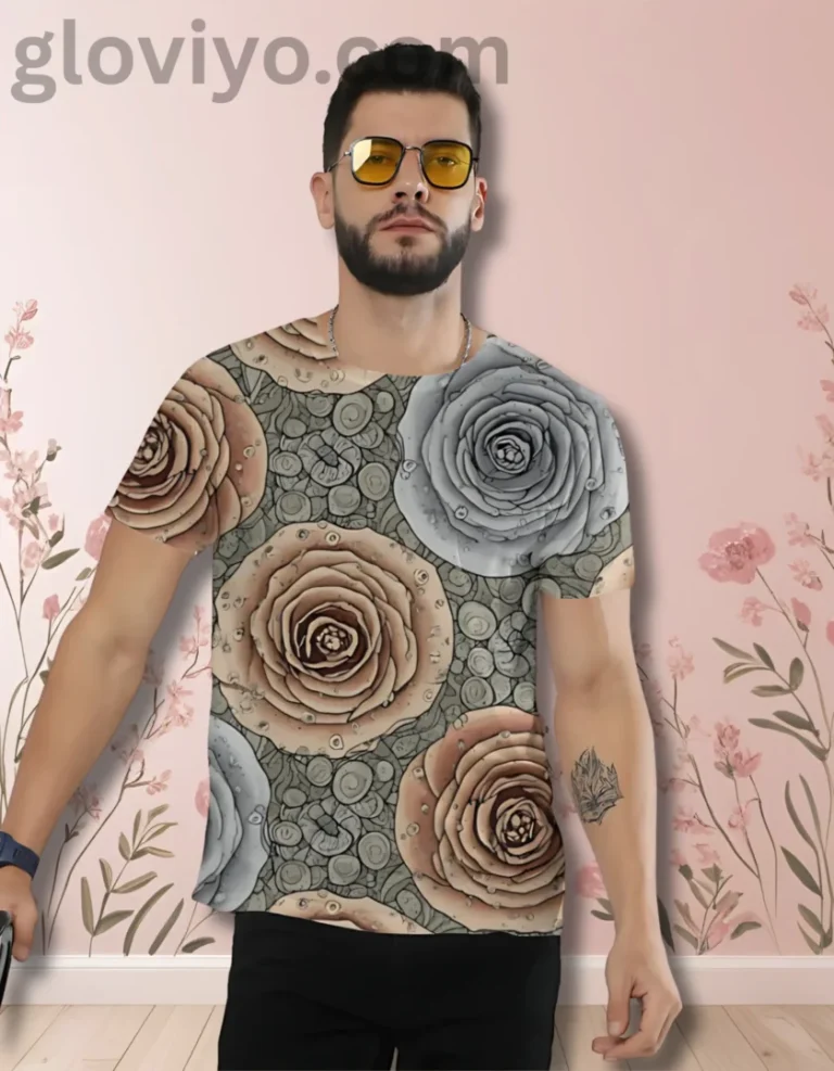 Rose Black Artefact Men AOP T-Shirt