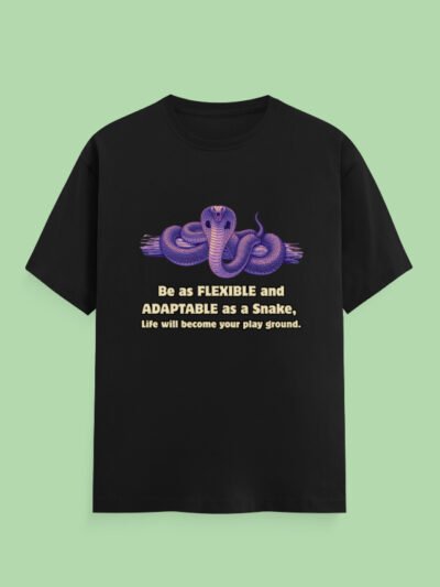 Snake Quality Unisex Half-Sleeve T-Shirt - Black, L