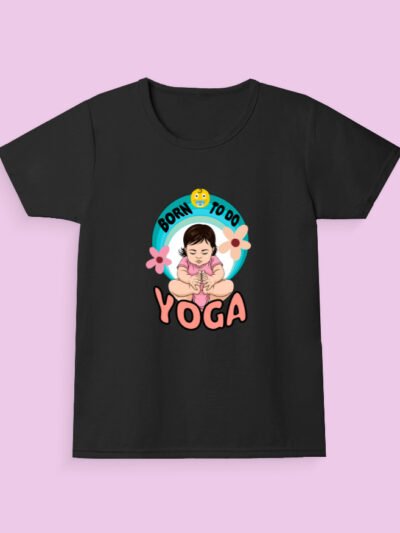 Girl Yoga T-Shirt - Black, 12-23M