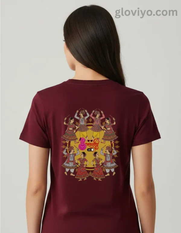 Garba Holic Woman Back Maroon