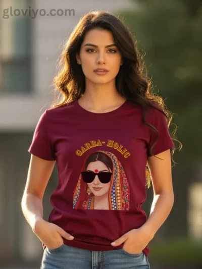 Garba Holic Woman Front Maroon