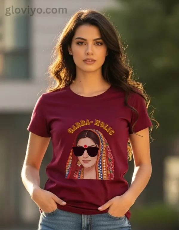 Garba Holic Woman Front Maroon