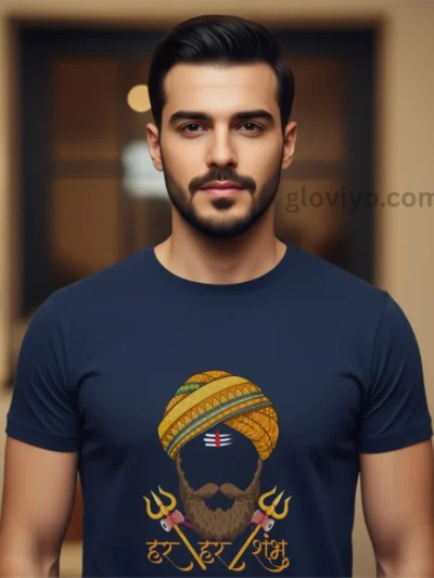 Har Har Shambhu Navy Blue