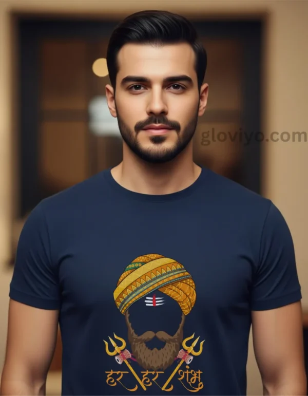 Har Har Shambhu Navy Blue