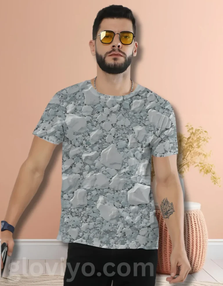 Mitti Tile 3D Textured All Over Printed Men’s T-Shirt