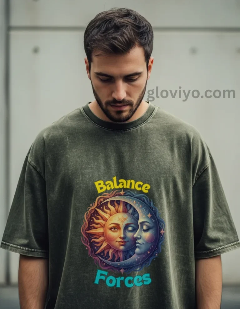 Sun Moon Unisex Oversize Acid Wash T-Shirt