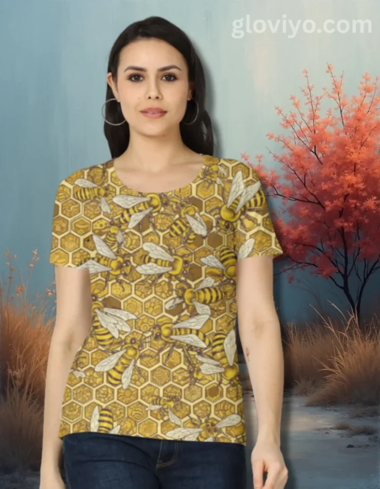 Honey Comb Women’s All Over Printed T-Shirt