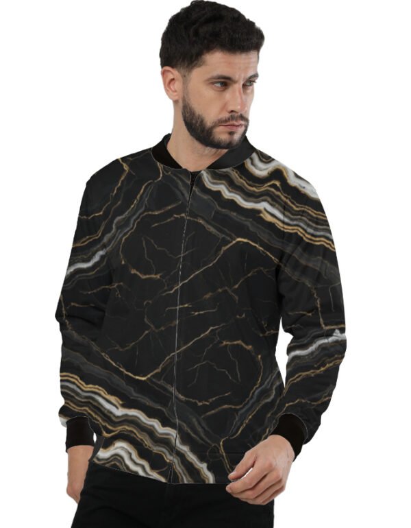 Black Yellow Onyx AOP Unisex Bomber Jacket - Image 6