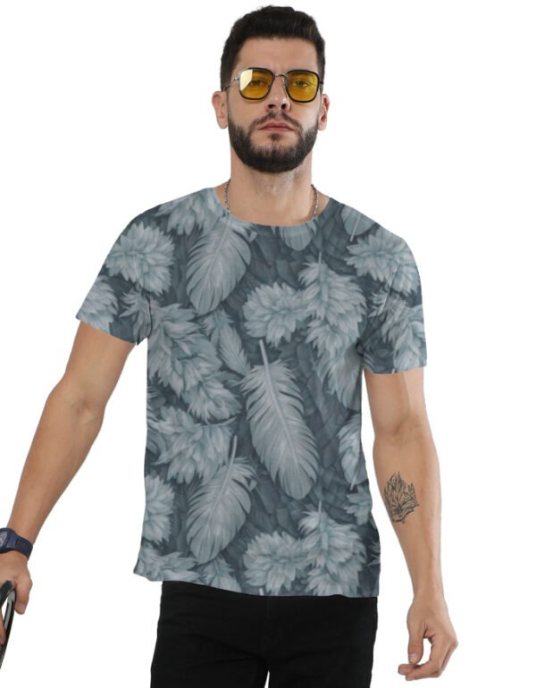 Green Feather Unisex AOP T-Shirt - Image 5