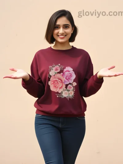 Rose Bokeh Sweatshirt Maroon