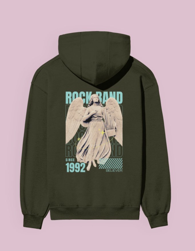 Rockband Hoody Olive green
