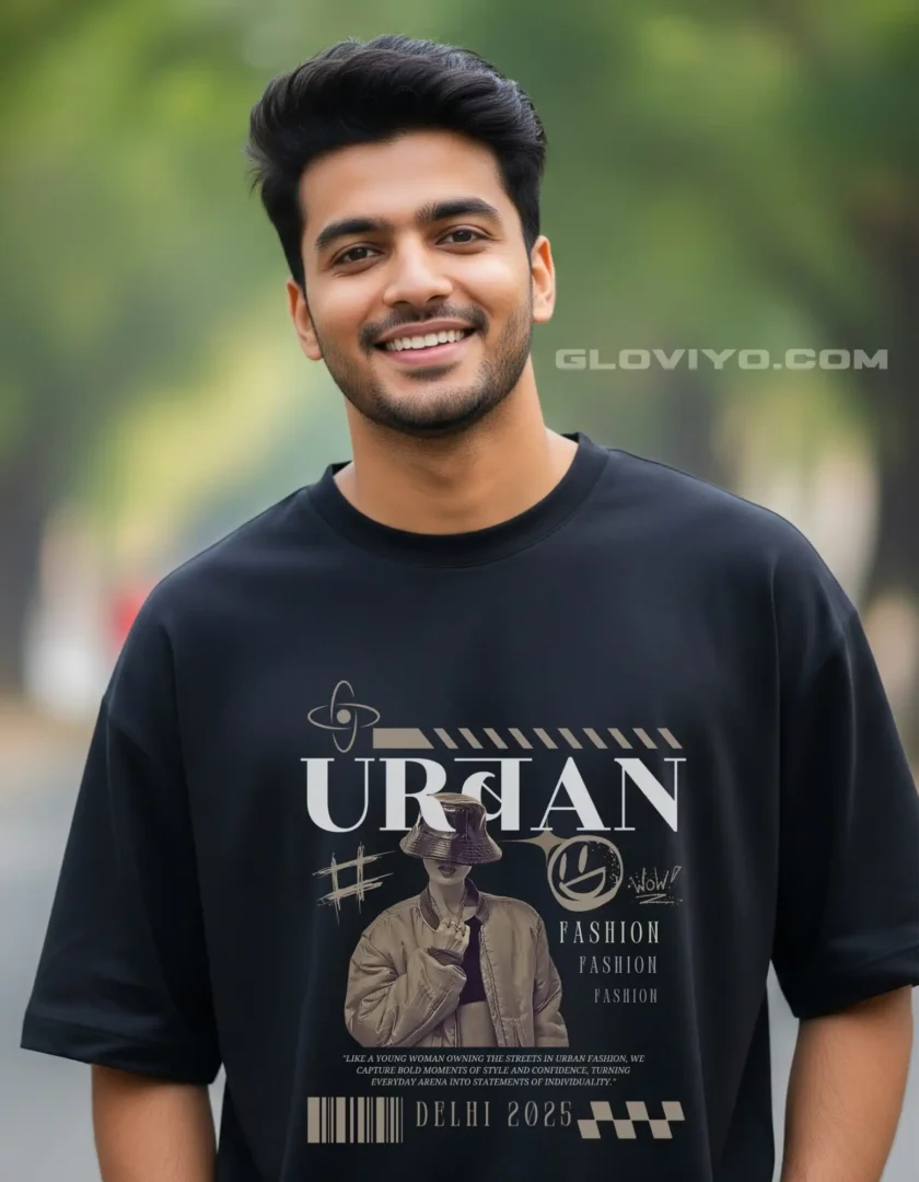 Urban Fashion Black Oversized T-shirt